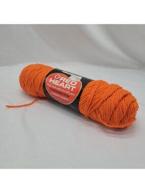 Vtg Red Heart Wintuk 4-Ply Acrylic Yarn 3.5 Oz Shrink-Proof Pumpkin Orange Color